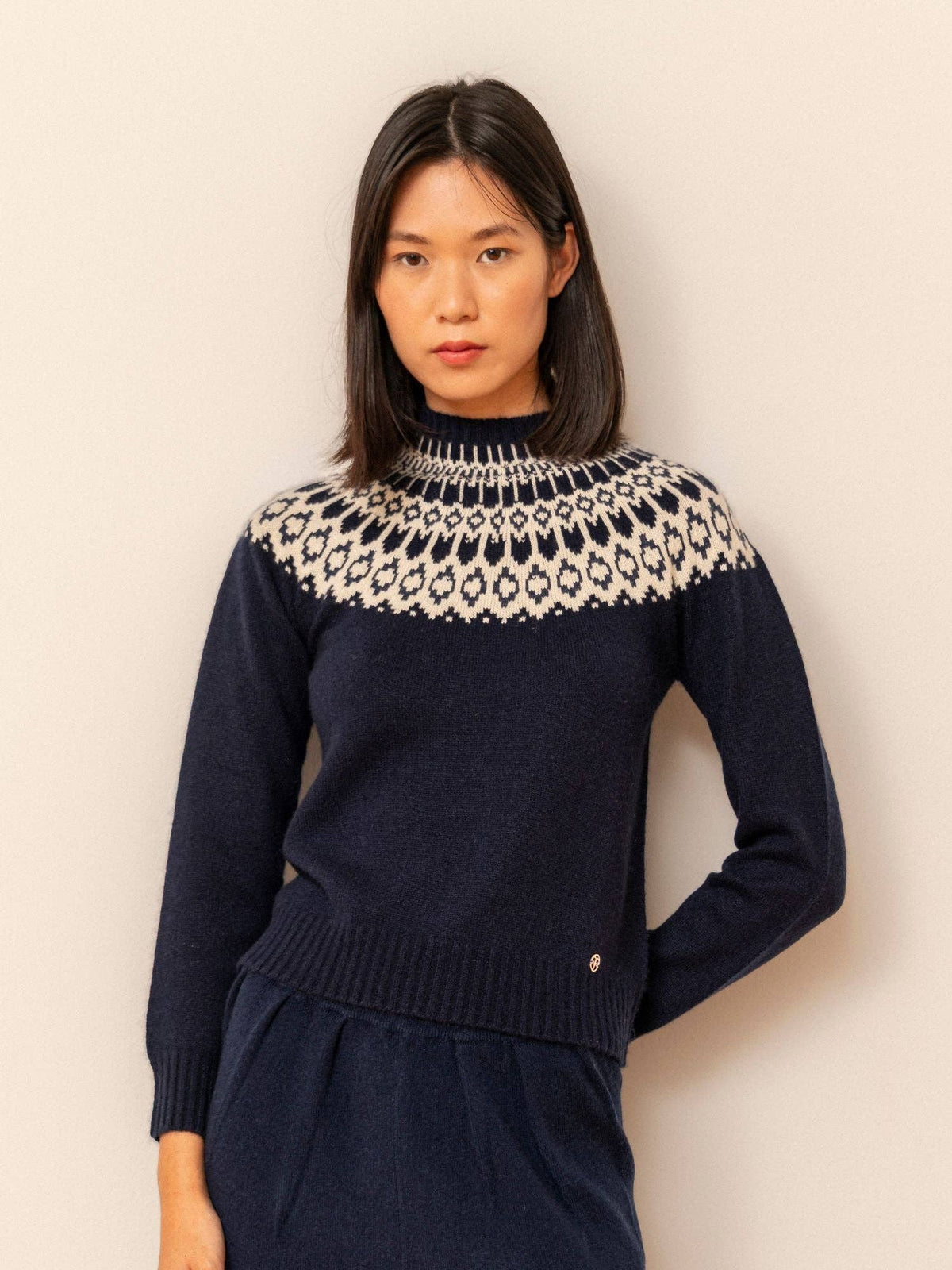 Martina Cashmere Sweater Navy: M