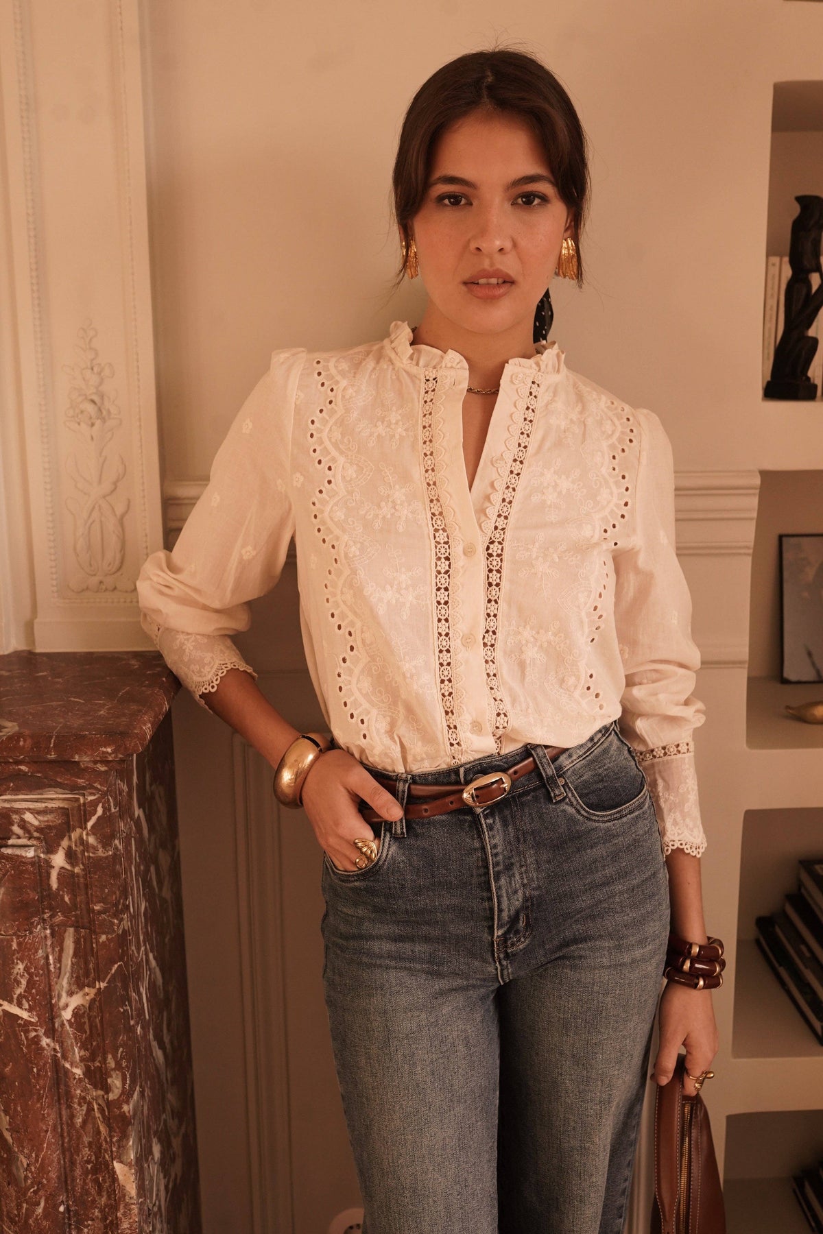 Blandine shirt: Blanc / L
