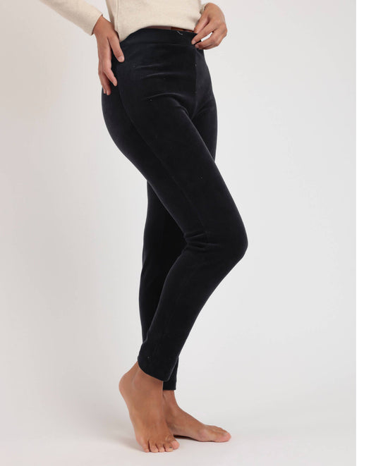 CORDUROY STRETCH TROUSERS: BLACK / M