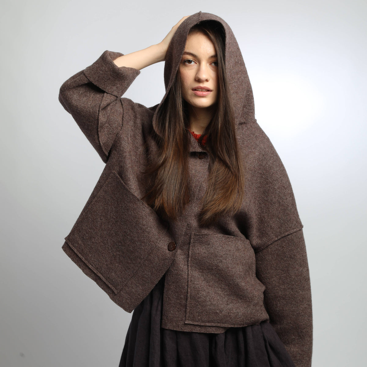 Giaccone UMMA Oversized con Tasche: Brown / M
