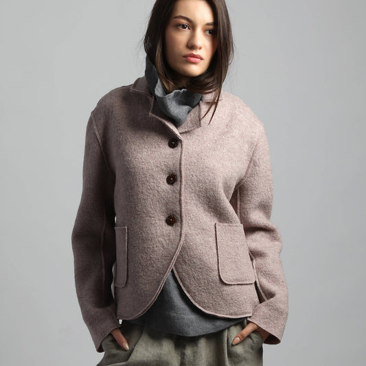 Blazer QUINN Knotium in lana cotta, sabbia melange