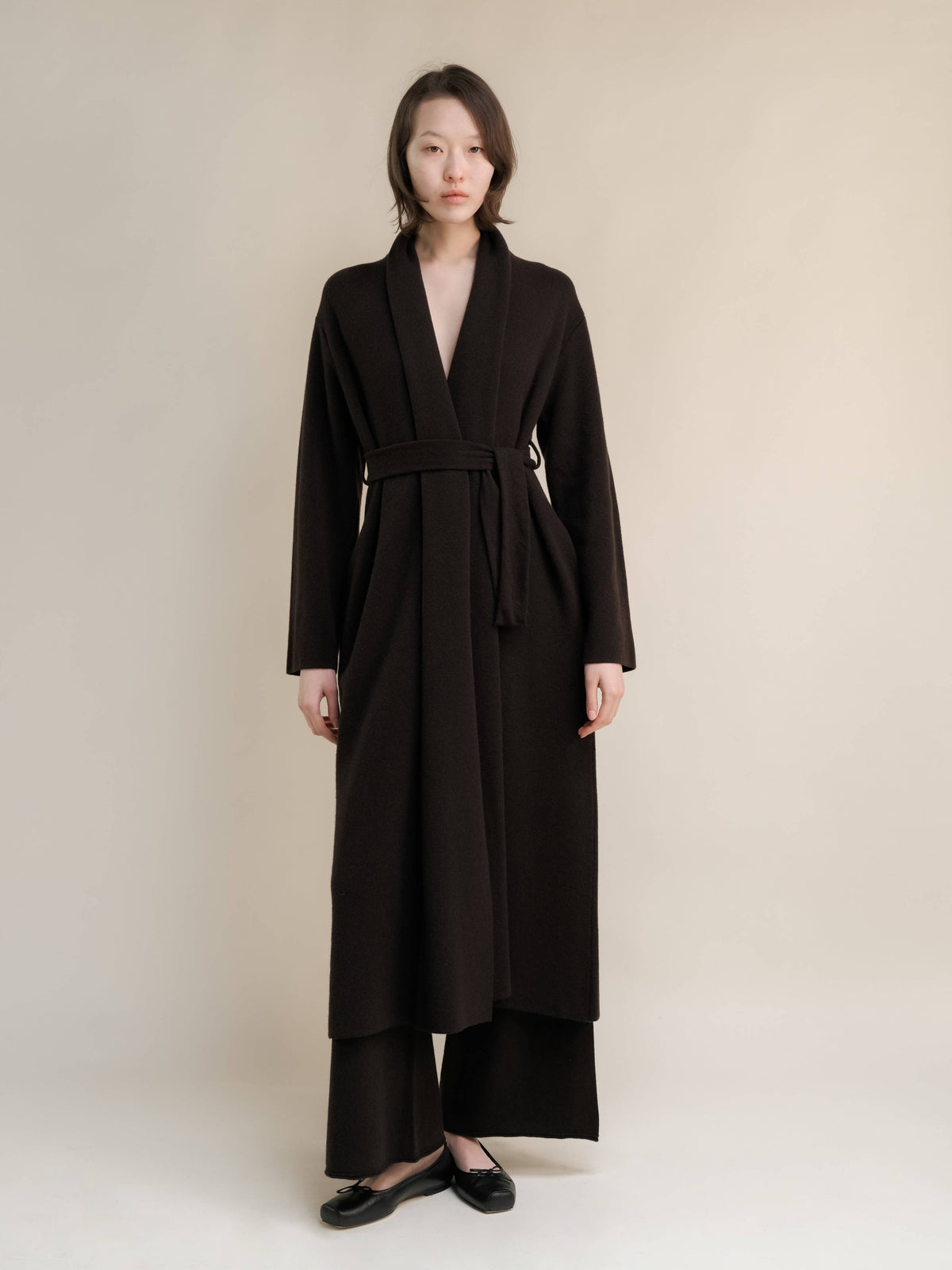 Cashmere Mix Coat: Black / M