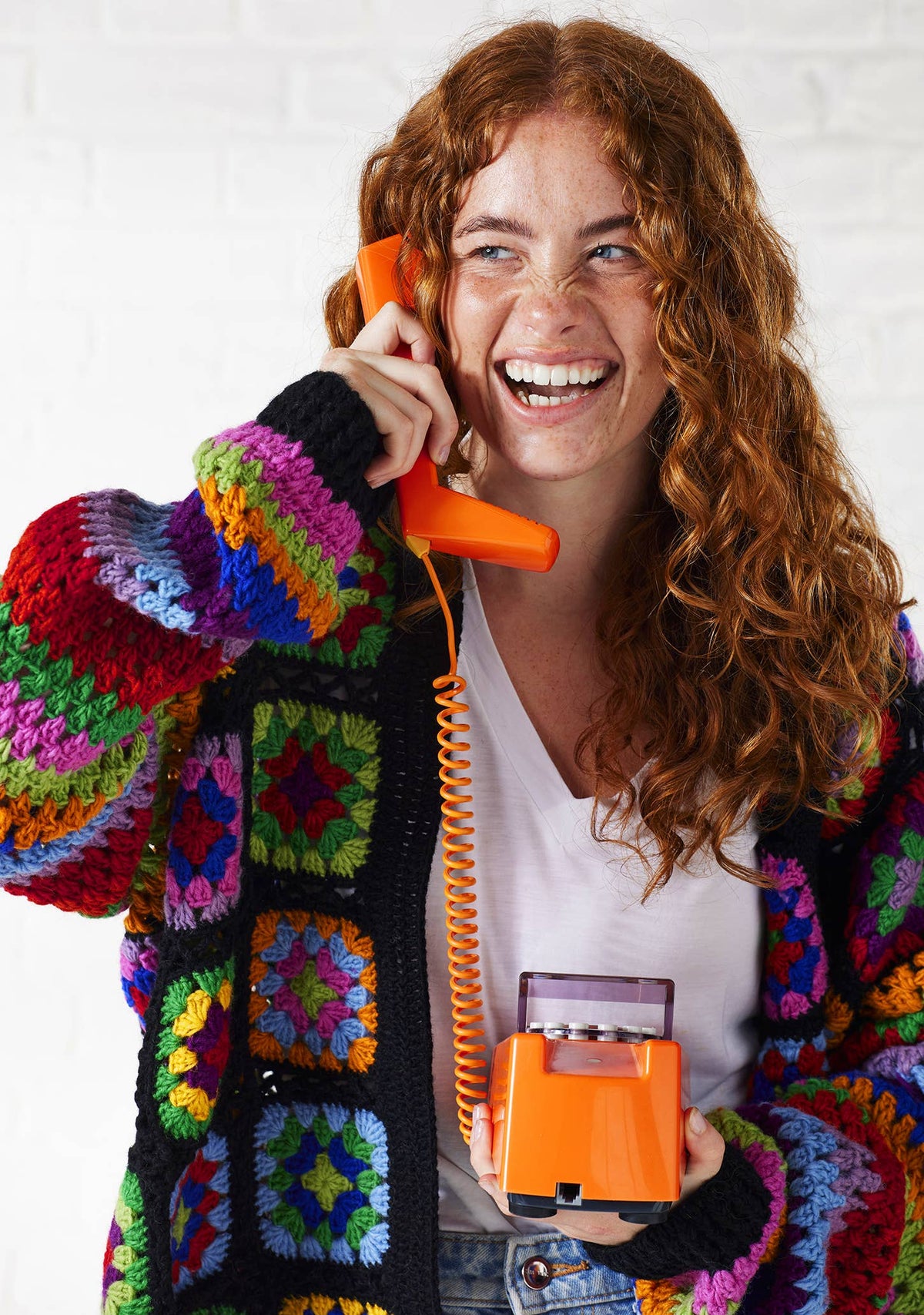 Crochet Rainbow Cardigan: Black(BK)