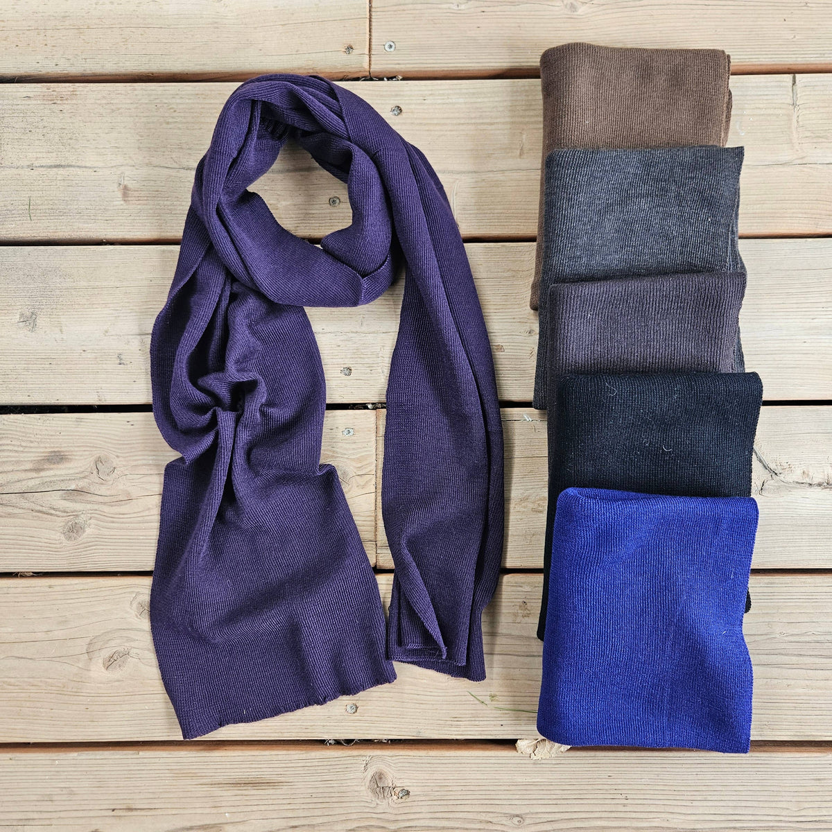 100% Merino wool scarf for men or women - Unisex beige wool: Off-White