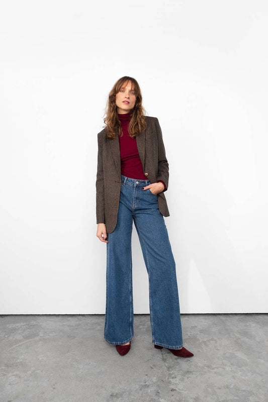 Jeans Harlem CAPSULE a gamba larga in denim blu non lavato