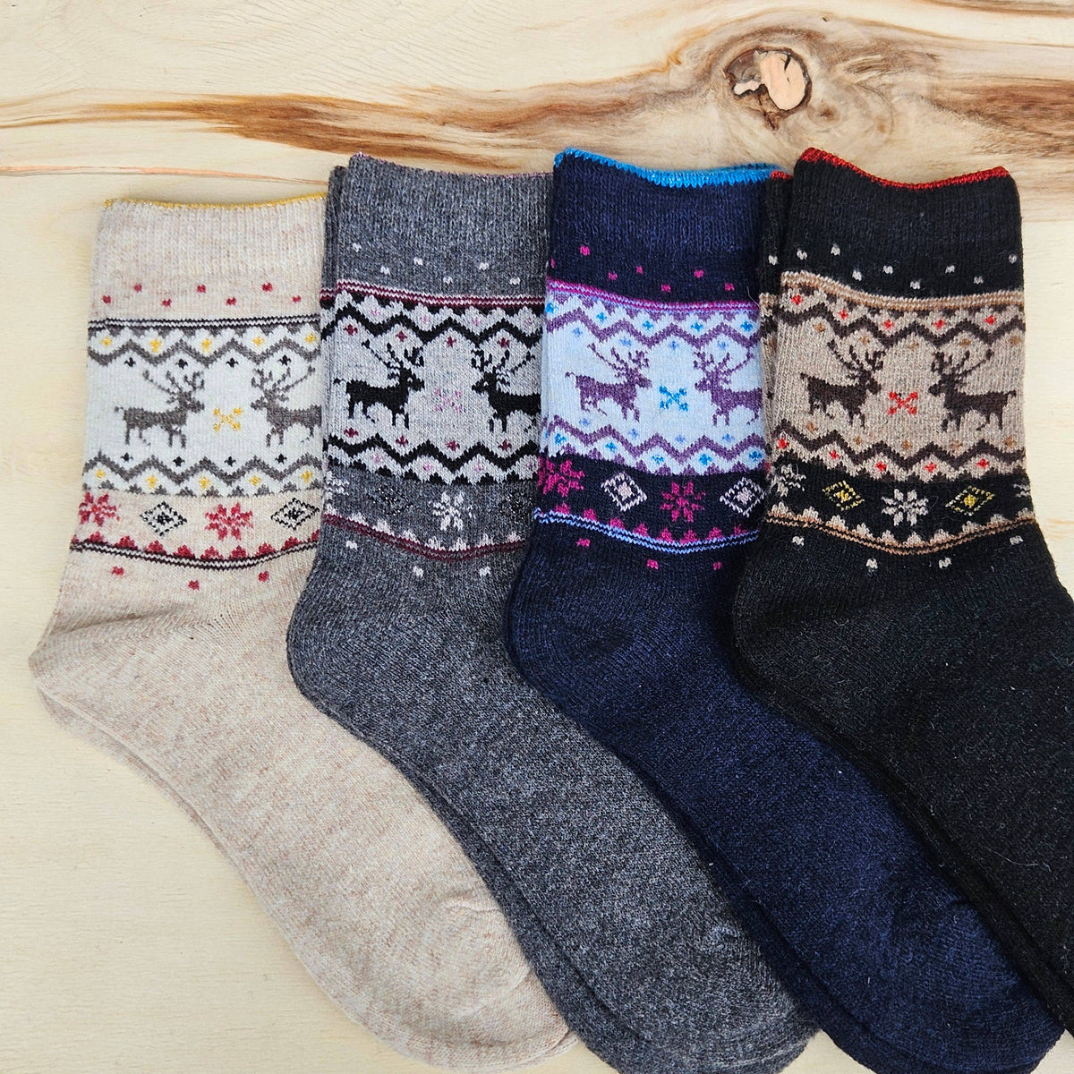 Nordic Moose Socks in Wool Unisex - Merino wool socks 35-42: MIx / M