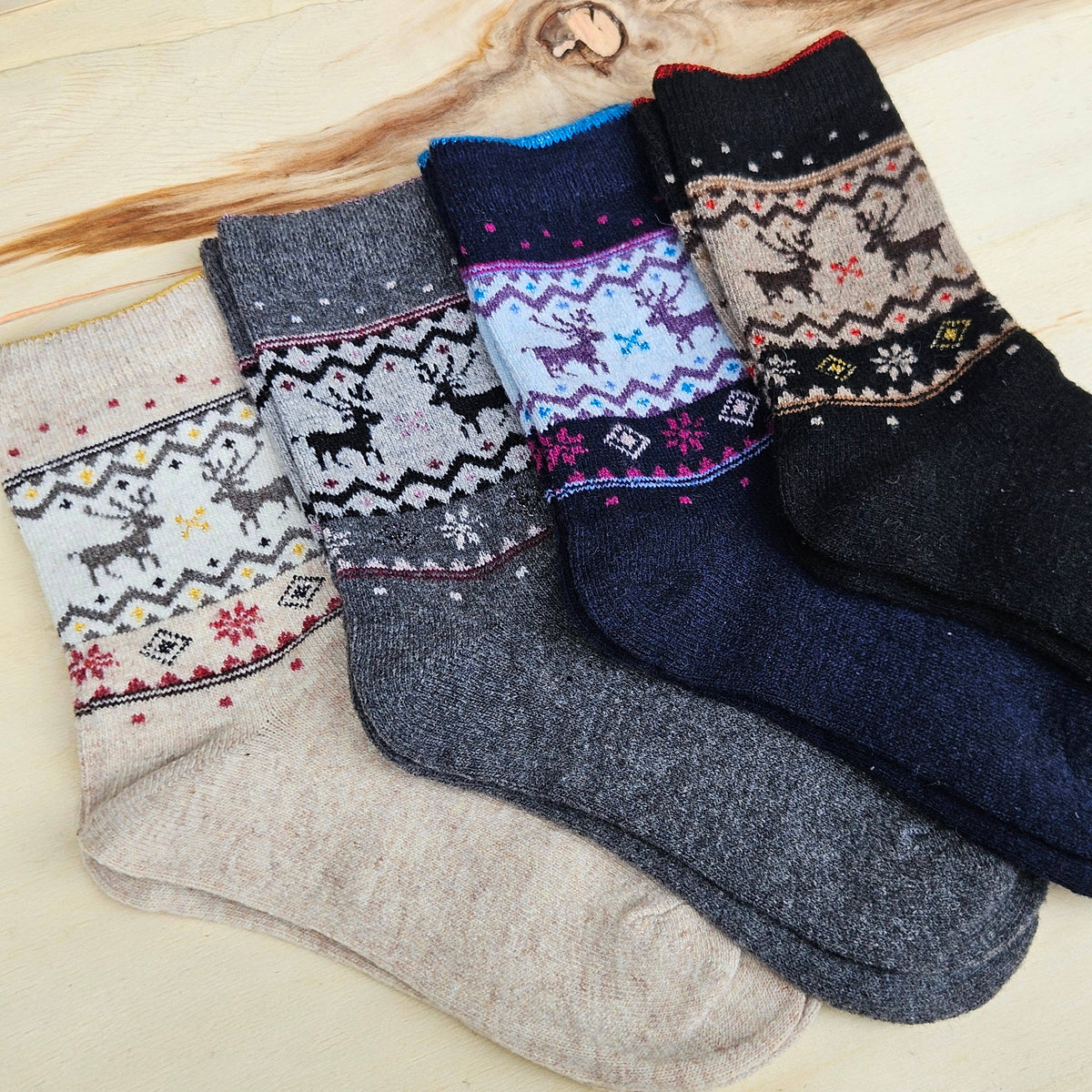 Nordic Moose Socks in Wool Unisex - Merino wool socks 35-42: MIx / M