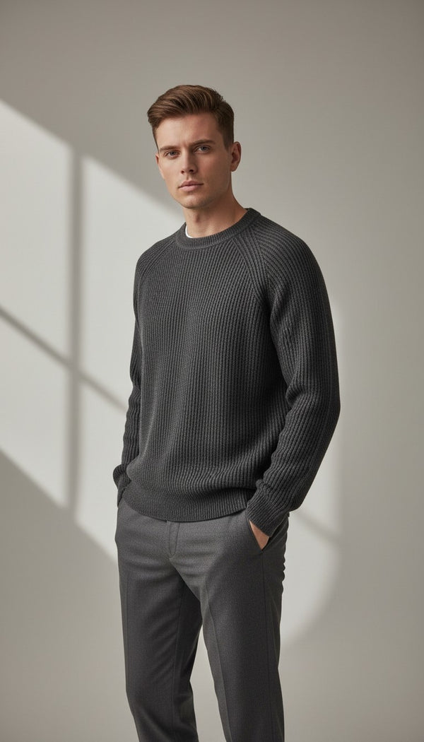Maglia grigia in cotone da uomo