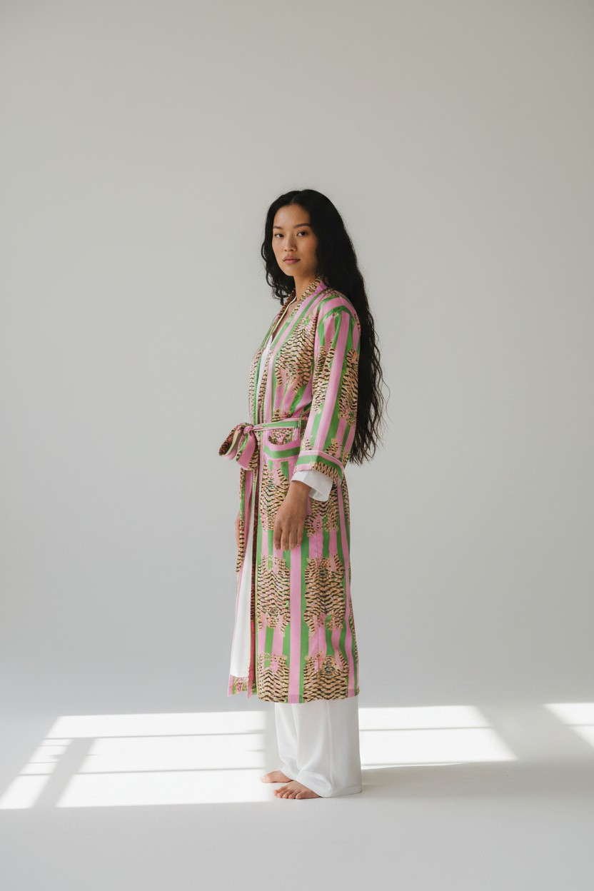 Jungle Kimono rosa e verde