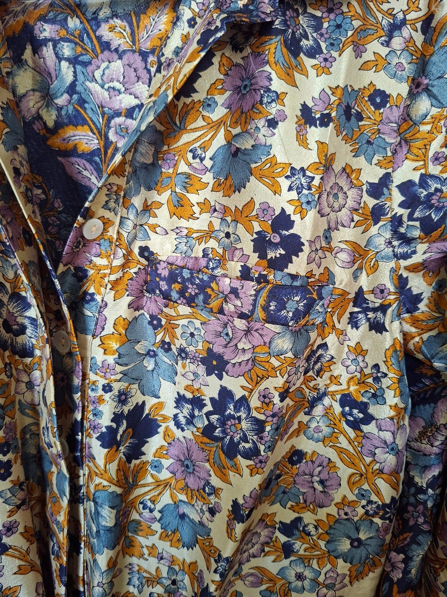 Tuta jumpsuit fatta a mano bianca e blu I Was a Sari sustainable fashion, S