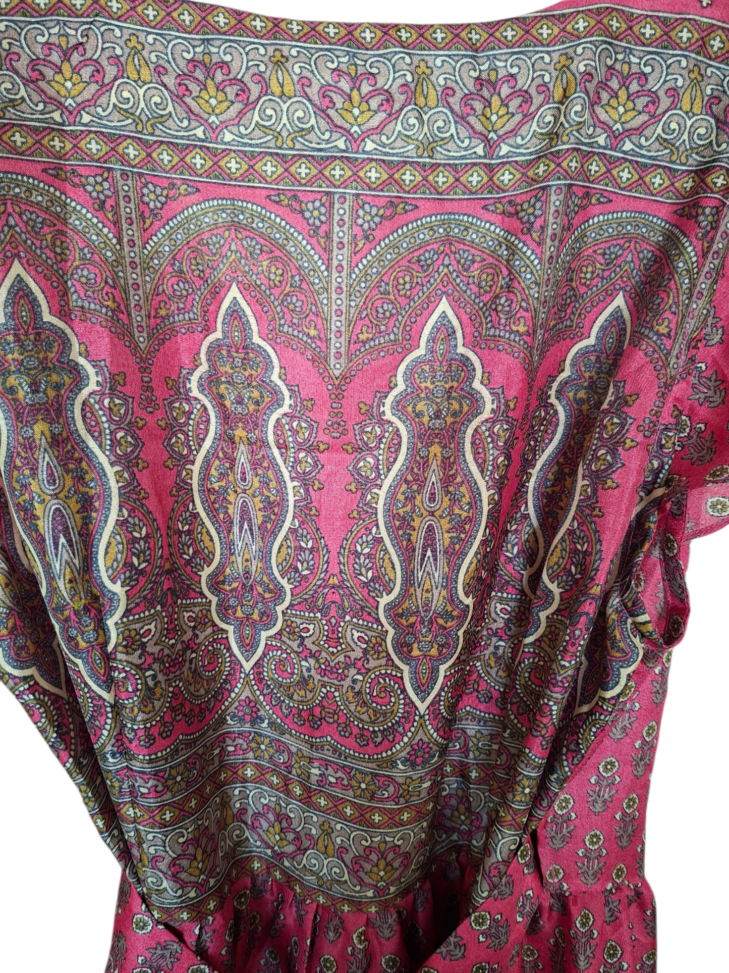 Vestito wrap dress fatto a mano rosa I Was a Sari,sustainable fashion, S