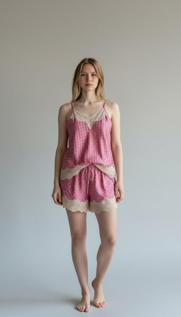 Pigiama corto rosa S I Was a Sari