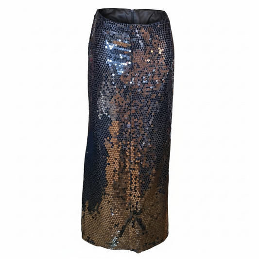 Gonna nera lunga con paillettes