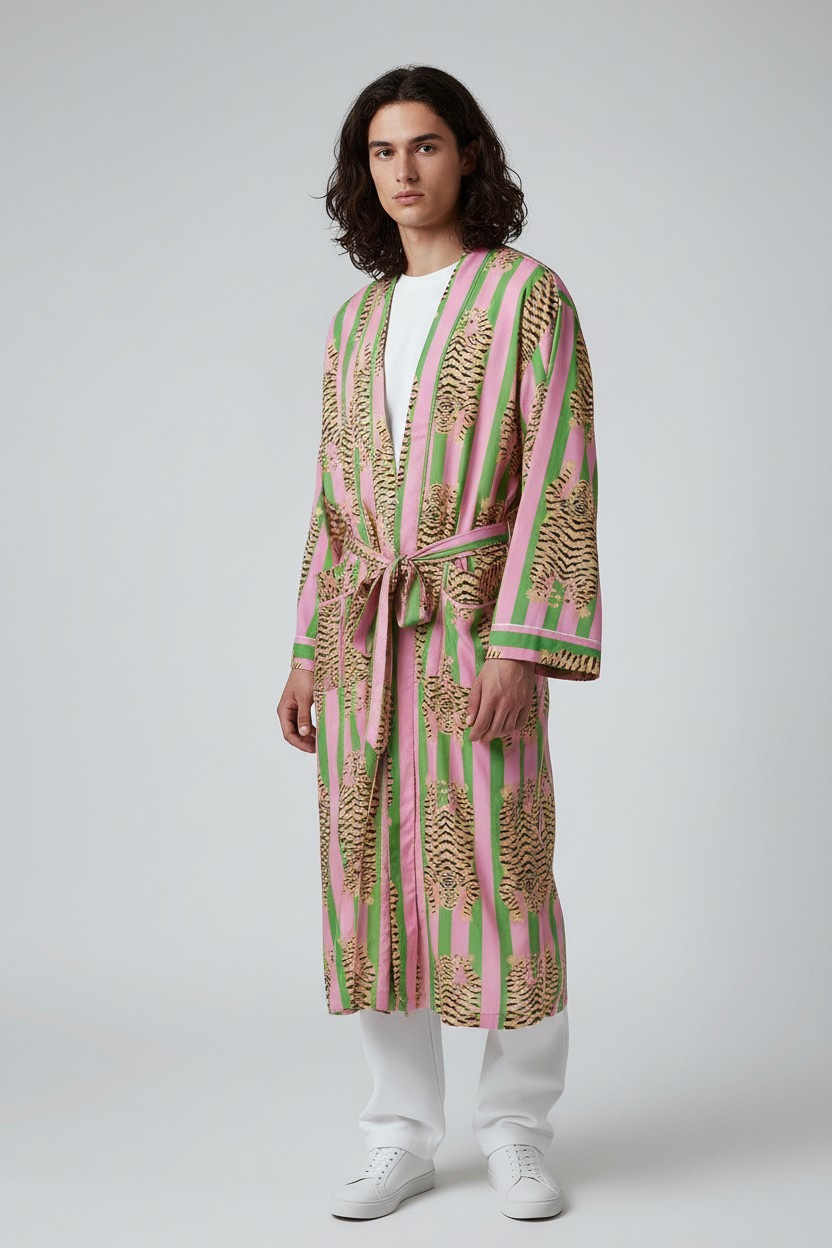 Jungle Kimono rosa e verde