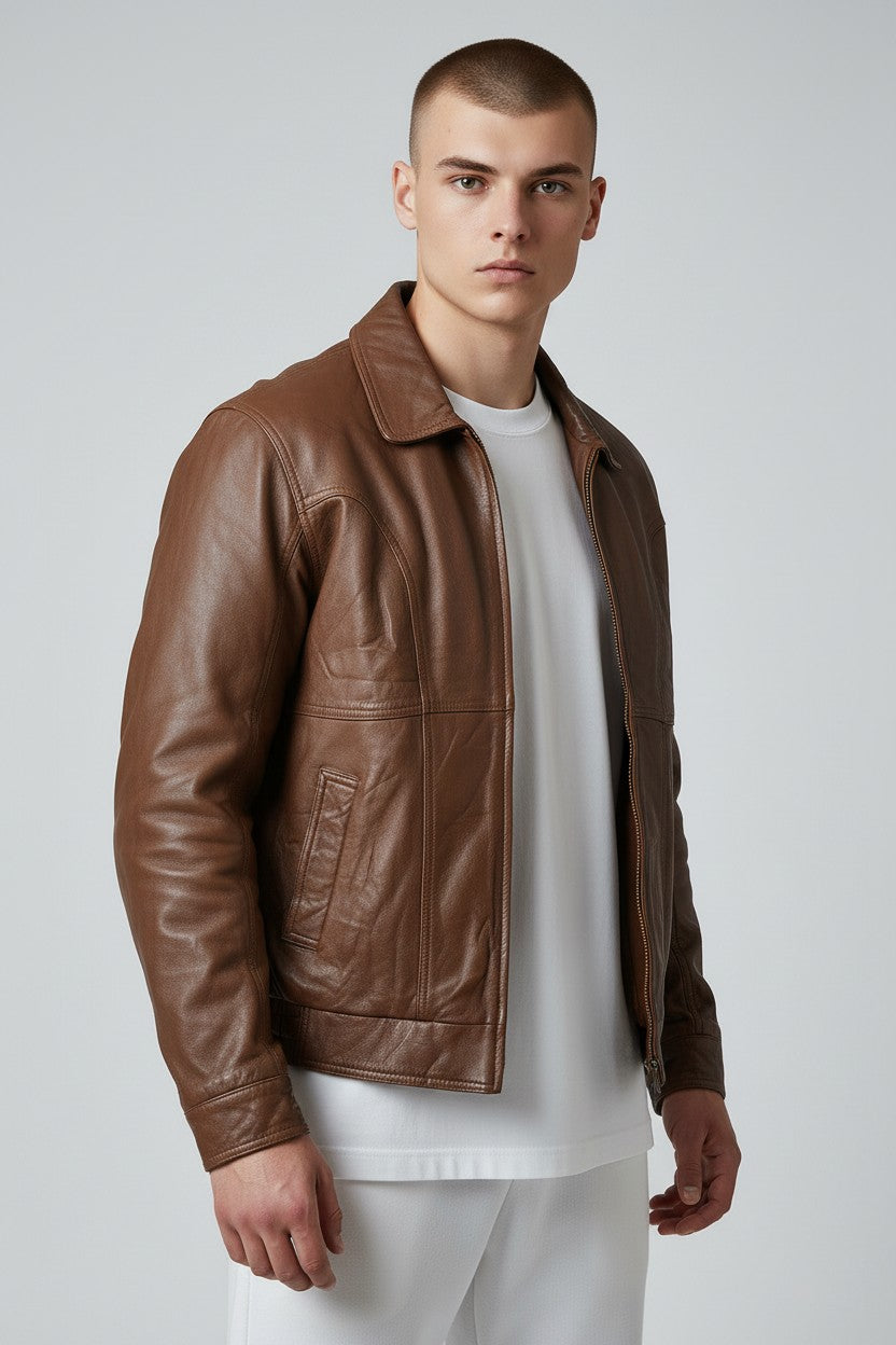 Brown vintage leather jacket